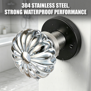 Tianyi Matte <b>Black</b> Clear Crystal <b>Door</b> <b>Knob</b> Round Rosette Fluted Glass Interior Room Luxury Wooden Handle Locksets - Product Image 3