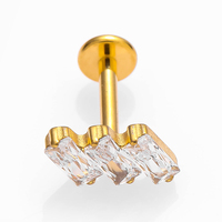 ASTMYW F136 G23 Piercing labret sans filetage en titane Moon Push 16G, clou d'oreille, cartilage, bijoux de corps en gros