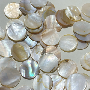 Rodajas <span class=keywords><strong>de</strong></span> Nácar Natural Blanco <span class=keywords><strong>de</strong></span> 20mm, Pulidas, para Joyería, Manualidades, Incrustaciones y Arte Mural - Product Image 2