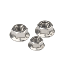 M2.5 M3 M4 M5 M6 M8 M10 X 1.25 5/8" UNC UNF Schwarze Flansch-Sicherungsmutter aus Edelstahl mit Gezahntem Sechskant und Flanschkopf