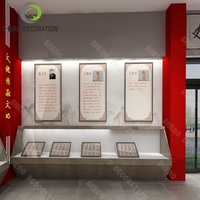 Vitrine en verre personnalisée de Style rouge musée hors comptoir en verre d'Illusion pour le stockage d'affichage d'histoire de magasin de musée