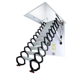 Escalier de grenier télescopique électrique automatique au design moderne en acier au carbone, capacité de charge de 300 lb, hauteur extensible de 12,5 pieds - Product Image 4