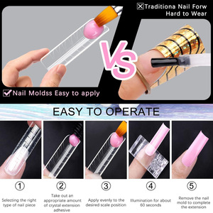 ปลายเล็บปลอมแบบใส 150 ชิ้น ความโปร่งใสสูง ครอบคลุมเต็มเล็บ วัสดุ ABS สำหรับต่อเล็บ <span class=keywords><strong>15</strong></span> ขนาด  แบบใส  ความยาวสั้นถึงปานกลาง บรรจุกล่อง - Product Image 3