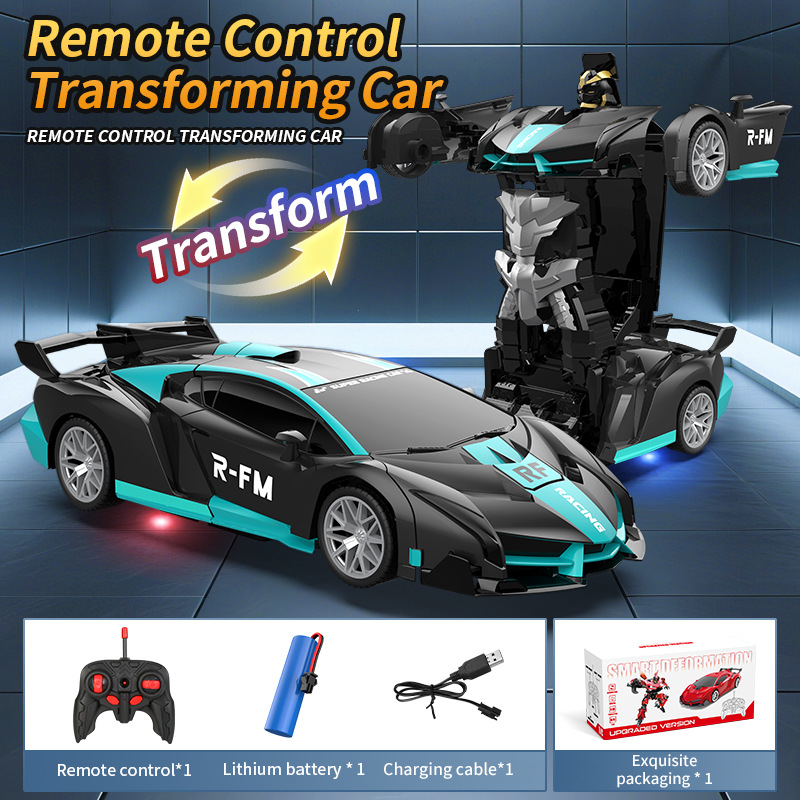 Coche teledirigido deformable negro y azul [una batería]