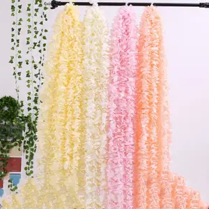 Backdrop artificial de seda flor wisteria pendurado guirlanda de casamento