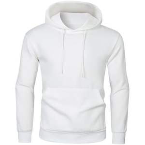 Sudaderas con capucha informales de algodón con cordón para hombre 2025, sudaderas con capucha con cremallera completa de lana, patrón sólido antiarrugas, anticontracción, serigrafía - Product Image 4