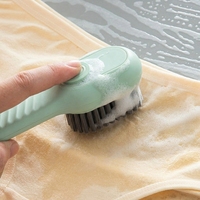 Brosse de nettoyage à distribution de liquide PERFAT, manche long en plastique, poils en nylon, écologique, pour vêtements, linge, tissus, taches de chaussures