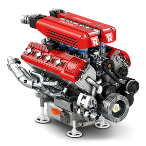 Kit de construction de <span class=keywords><strong>moteur</strong></span> <span class=keywords><strong>V8</strong></span> motorisé Reobrix F1 avec <span class=keywords><strong>moteur</strong></span> L et boîte <span class=keywords><strong>à</strong></span> batterie, modèle mécanique compact pour collectionneurs et présentation sur bureau - Product Image 1