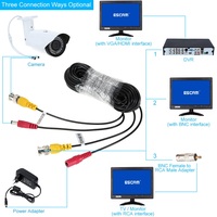 Cable de Alimentación de CC BNC para Cámara de Seguridad CCTV, Personalizado, Macho a Hembra, RG59, Video, Negro/Blanco, Cobre Desnudo, Sin Blindaje, CE RHOS