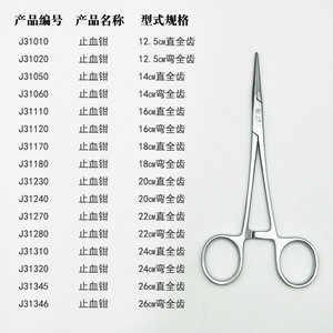 Pinzas Hemostáticas de 12.5 cm, Rectas y Curvas, con Dientes Completos, para Uso Veterinario en Perros, Reutilizables y Duraderas - Product Image 1