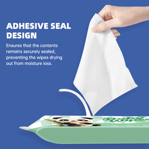 Usine en gros PH neutre 10 pièces poche 99% eau mains bouche lingettes Panda Mini lingettes - Product Image 2
