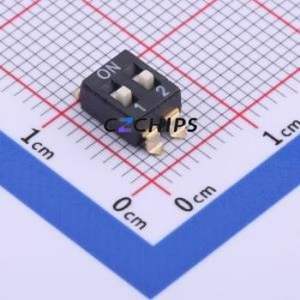 TSD102EZ DIP Switch SMD-4P,5x6.6mm Switch Flat Toggle, Raised Type Single Pole Single Throw 2 2.54mm - Product Image 1