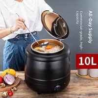 Marmite à soupe électrique de luxe en acier inoxydable noir mat 500W 10L, autoportante, carrée, pour buffet