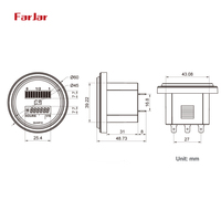 Indicateur de niveau de batterie au plomb étanche avec plage de mesure 12V-72V 0-999999H TOT pour voiturette de golf, chariot de club, chariot élévateur