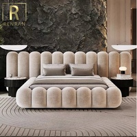 Lit électrique de luxe en tissu, taille King Size, pour chambre principale de villa, design italien, de Foshan Furniture