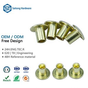 Rivets semi-tubulaires en cuivre Saitong ST-0099, conformes aux normes ISO, plaqués bronze, tailles personnalisables pour usage industriel, fournis directement par l'usine - Product Image 1