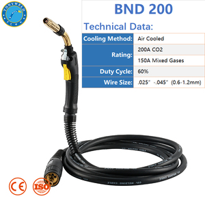 Antorcha <span class=keywords><strong>de</strong></span> <span class=keywords><strong>Soldadura</strong></span> MIG Tipo 200a Refrigerada por Aire con CO2, Cable <span class=keywords><strong>de</strong></span> Cobre, Conector Tweco/Euro, Venta al Por Mayor <span class=keywords><strong>de</strong></span> Fábrica, OEM - Product Image 3