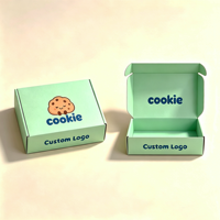Boîtes à biscuits en carton alimentaire personnalisées, emballage de pâtisserie vert, boîte à biscuits et à beignets pliable en papier biodégradable