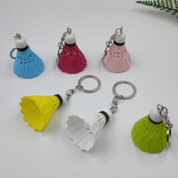 Promotionnel coloré Miniature PVC Badminton porte-clés balle de sport porte-clés décoratifs sport pendentif cadeau porte-clés Souvenirs