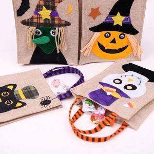 Decoraciones de Halloween, Bolsa de Yute con Diseño de Calabaza de Dibujos Animados, Bolsa de Dulces para Niños, Bolsas de Regalo para Niños - Product Image 4