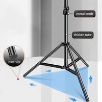 4M tugas berat aluminium Aloi bantalan udara Telescoping Light Stand 1/4 "3/8" sekrup adaptor Tripod untuk fotografi profesional