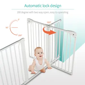 Expandable Foldable Door Gates Playpen Plastic Stairs Edge Kids Dog Retractable Pet Child Kid Baby Safety Gate For Baby