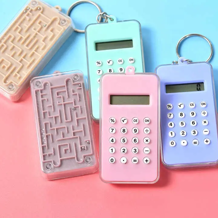 Labirin 8 digit lucu Mini portabel kalkulator siswa menekan tombol labirin kalkulator alat tulis kantor sekolah