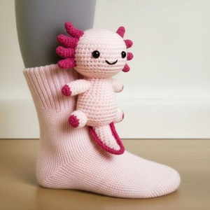 Chaussettes d'intérieur tricotées antidérapantes 3D animales, haute qualité, populaires hiver 2025, simulation Panda <span class=keywords><strong>Salamandre</strong></span>, au-dessus du genou - Product Image 1