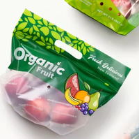 Sachet alimentaire transparent, anti-humidité, anti-buée, avec fermeture éclair et fente de déchirement, pour poulet rôti, fruits et légumes frais, qualité alimentaire
