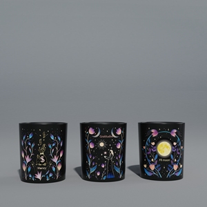 C&amp;H Spiritual Love Scented <strong>Candle</strong> Glass <strong>Candle</strong> Jar <strong>Gothic</strong> Art Black Jar <strong>Candle</strong> with Crystal &amp; Floral Accent for Home Decoration - Product Image 3