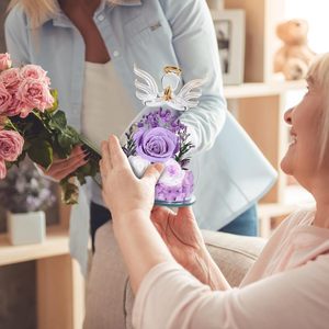 Wholesale Preserved Rose Forever Flower in Glass Angel Figurines Fresh Flowers for Delivery Prime Valentine's Day Birthday Gifts - Product Image 4