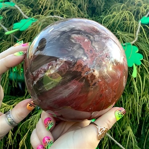 ขายส่งของตกแต่งบ้าน ไม้หินธรรมชาติแกะสลักขัดเงาเป็นทรงกลม มีหลายขนาดและหลายสีให้เลือก - Product Image 5