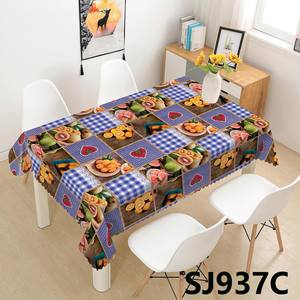 Nappe en PVC à carreaux vintage motif fruits |   Nappe imperméable et anti-taches, facile à nettoyer, avec motif <span class=keywords><strong>grain</strong></span> de bois rétro et bordure en dentelle - Product Image 4