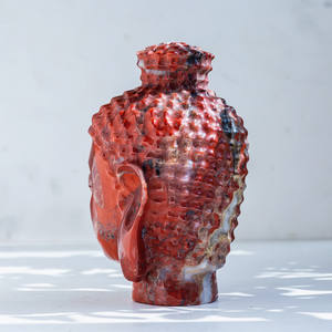 Statua di Buddha in Diaspro Rosso Personalizzata, Artigianato in Pietre Preziose Naturali, Sculture in Cristallo Intagliate per Decorazione Casa - Product Image 5