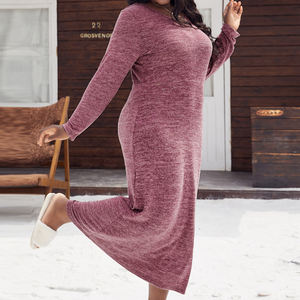 Lässiges, langärmliges, gestricktes Schlaf kleid mit V-Ausschnitt und Übergröße, weiche, schlanke Nachthemden, Nacht kleider für Frauen, <span class=keywords><strong>Xx</strong></span> <span class=keywords><strong>Xxxl</strong></span>, XXL, <span class=keywords><strong>XXXL</strong></span>, XXXXL - Product Image 3