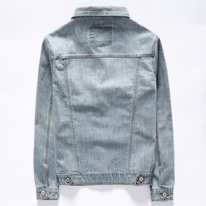 Veste en jean bleu <span class=keywords><strong>vintage</strong></span> pour <span class=keywords><strong>homme</strong></span>, <span class=keywords><strong>style</strong></span> classique, nouvelle collection printemps-automne, en coton extensible, veste décontractée en jean, vêtements de marque pour <span class=keywords><strong>homme</strong></span> - Product Image 4