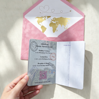 Invitations de mariage en gros : Passeports et cartes d'embarquement personnalisés avec impression photo – Livret invitation mariage destination