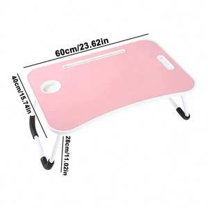 Home <b>Folding</b> Wood Laptop Desk for <b>Bed</b> & <b>Sofa</b> Use Portable Lap Desk with Wall Deco Tray Table - Product Image 5