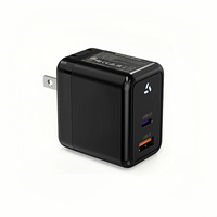 Cargador de Teléfono Personalizado PD 65W GaN de Carga Rápida con Enchufe Estadounidense, Certificado ETL, Adaptador de Corriente Portátil USB-A+C Multidispositivo para Cámara