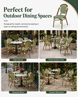 Ensemble de chaises de salle à manger d'extérieur empilables en aluminium personnalisées, chaise de bistrot parisienne en rotin pour restaurant