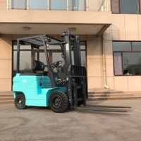 Chariot élévateur électrique de 1,5 tonne, haute qualité, portique à 2 niveaux, 3 mètres, batterie, pneus pleins, certifié CE, 4 roues motrices, garantie 1 an