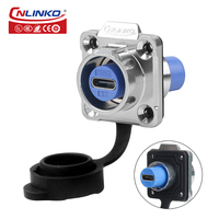 Connecteur femelle à bride métallique Cnlinko LP16 TYPE-C, étanche IP68, prise circulaire pour l'automatisation industrielle en environnements difficiles