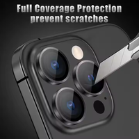 Protection d'objectif en verre trempé Black Diamond pour iPhone 16 15 12 Pro Max 11 14 Pro 13 – Accessoire mobile et protecteur d'objectif d'appareil photo
