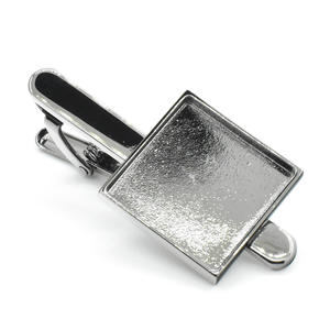 Pince à cravate personnalisée bricolage pince à cravate smoking plateau carré blanc bijoux tendance épingle à cravate en <span class=keywords><strong>laiton</strong></span> <span class=keywords><strong>pierre</strong></span> principale pour costume formel chemise cadeau - Product Image 4