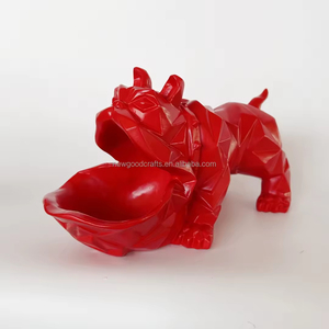 2025 Modern fransız Bulldog reçine tepsi heykeli Anime-inspired şeker çanak anahtarlık kase reçine figürler ofis ev için - Product Image 1