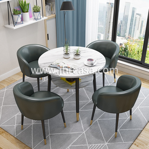 Modern Smart Double-deck <b>Dining</b> <b>Table</b> Chairs <b>4</b> Seat Room MDF Marble <b>Round</b> and <b>Sets</b> N2104 <b>Dining</b> <b>Table</b> <b>Set</b> N2104 - Product Image 2