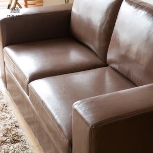 أريكة جديدة بتصميم مخصص لشخصين من الجلد الصناعي لغرفة المعيشة عالية الجودة من البولي يوريثان باللون البني - Product Image 4