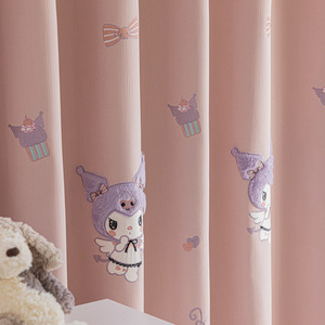 Nuove <span class=keywords><strong>tende</strong></span> oscuranti rosa simpatico cartone animato con ricamato Kuromi <span class=keywords><strong>cameretta</strong></span> per bambini mantovane trasparenti - Product Image 6