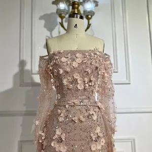 Vestido de noche de sirena con cordones en la espalda sin tirantes personalizado 2024 con sobrefalda y apliques para ocasiones formales LA72641 - Product Image 6