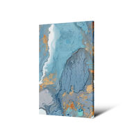 Décoration murale moderne, bleu or, art abstrait contemporain, impression numérique HD sur toile pour articles décoratifs